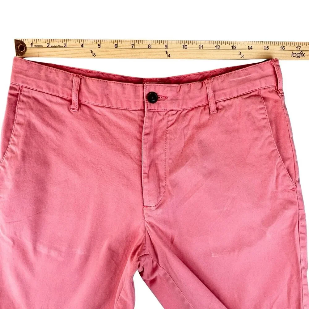 Faherty Chino Shorts Men's Size 31 Faded Red Casual Golf Cotton Blend Stretch